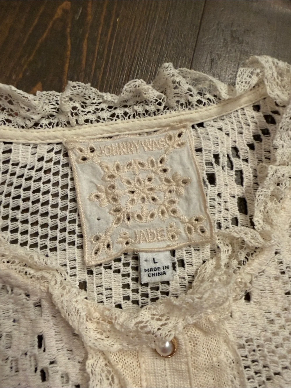 Johnny Was Betty Blouse Ecru Size L EUC
